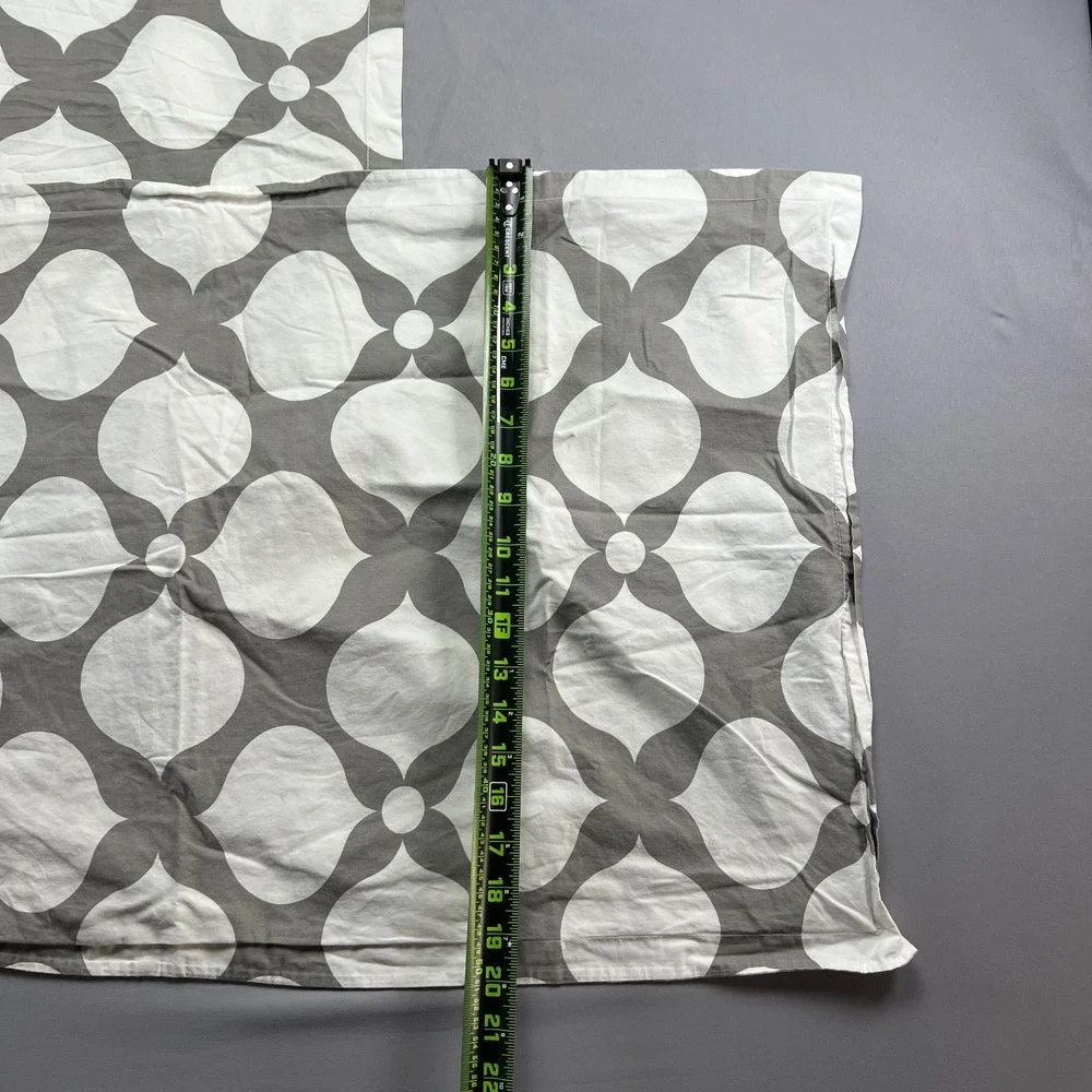 Set Of 2 Jonathan Adler Pillow Shams Gray White Geometric Print (king & Euro)